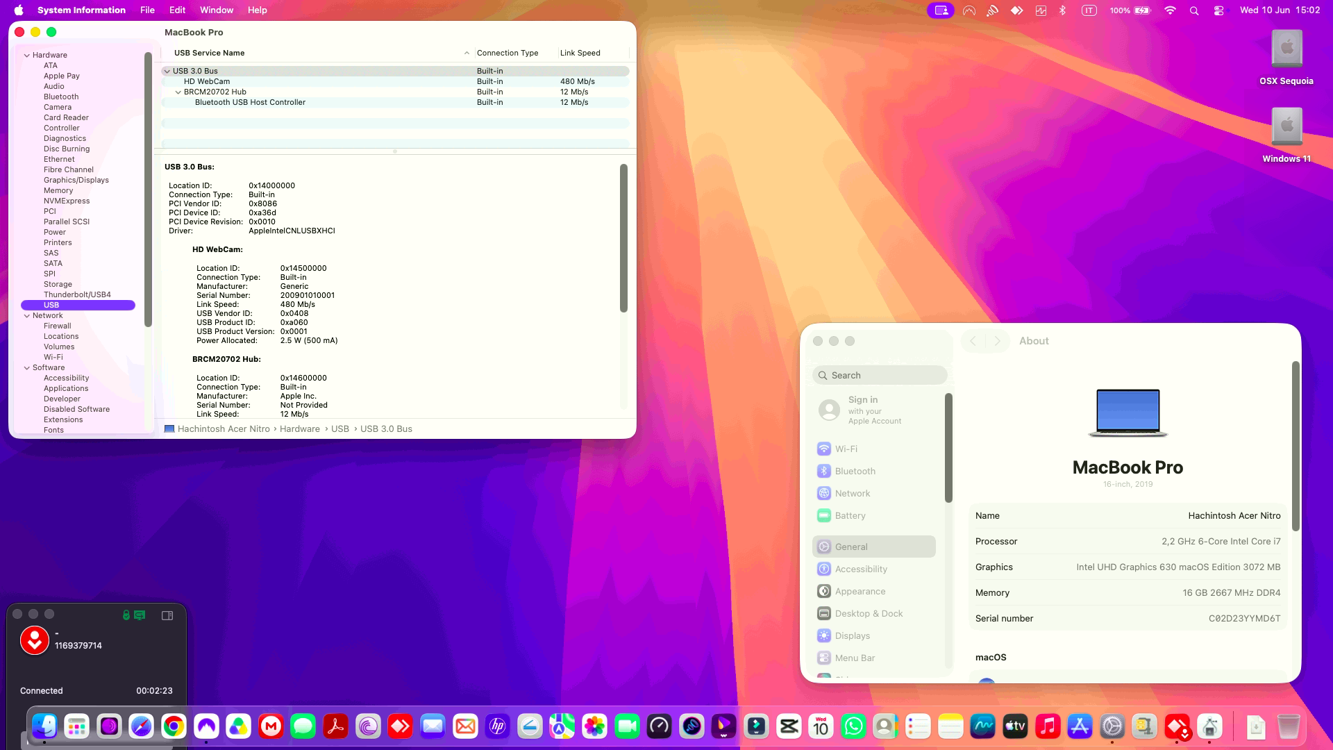 Acer Nitro 5 AN515 52 79ML 2nd [CoffeeLake   Intel UHD 630 + I2C]   OpenCore 3